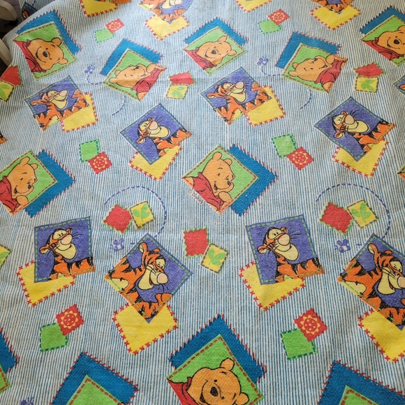 Vtg Winnie the Pooh Tigger Soft Fleece Twin Blanket Disney 80s 90s Bedding - Picture 6 of 8
